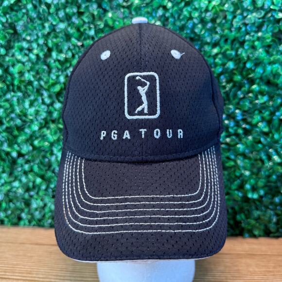 PGA Tour Course Black Vent Golf Hat - Picture 1 of 8